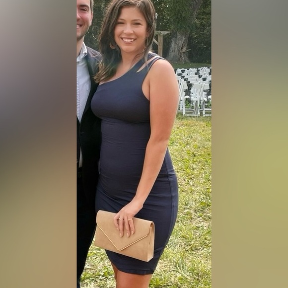 Final Touch Dresses & Skirts - One Shoulder Navy Dress